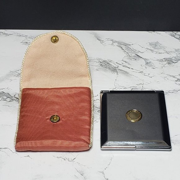Dual Mirror Compact with Silk Case Hong Kong (Vintage) - Picture 1 of 7